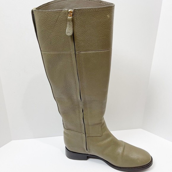 Tory Burch Junction Riding Boot Greenish Gray Low Heal - Picture 5 of 12